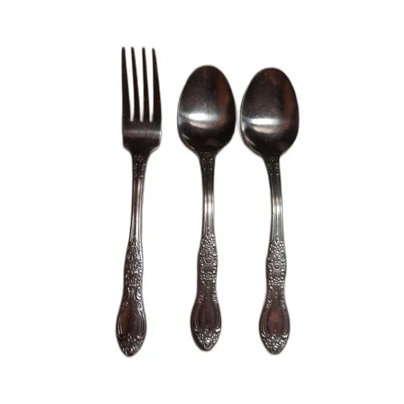 Northland CAROLINA Spoons Fork Korea Stainless Flatware Floral Rose