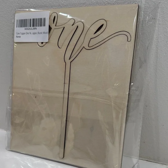 Wooden Cake Topper with 'One' Design