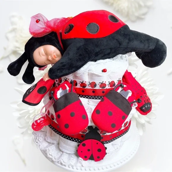 Ladybug Diaper Cake