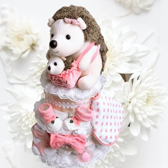 Hedgehog Diaper Cake, Baby shower gift