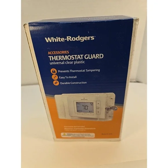 Emerson White Rodgers Thermostat Guard G10 W/ Key‎ Universal Clear Plastic Lock