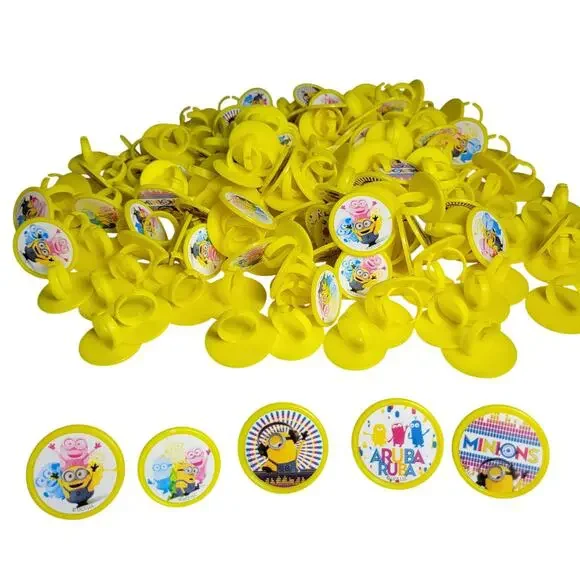 DecoPac Minions Cupcake Toppers Rings Bulk 213 Pieces Cake Decor Party Birthday
