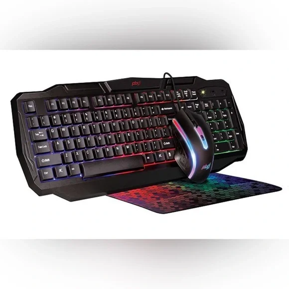 PBX Slayer 3-in-1 Gaming Kit Backlit Keyboard, LED Gaming Mouse, Spectrum pad