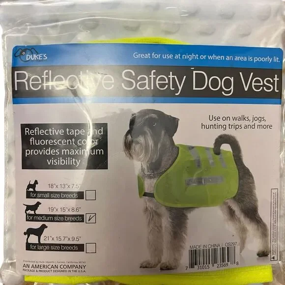 Dukes Reflective‎ Safety Dog Vest Medium