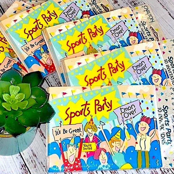 NWT Vintage “Sports Party” Invitations (Bundle of 50)