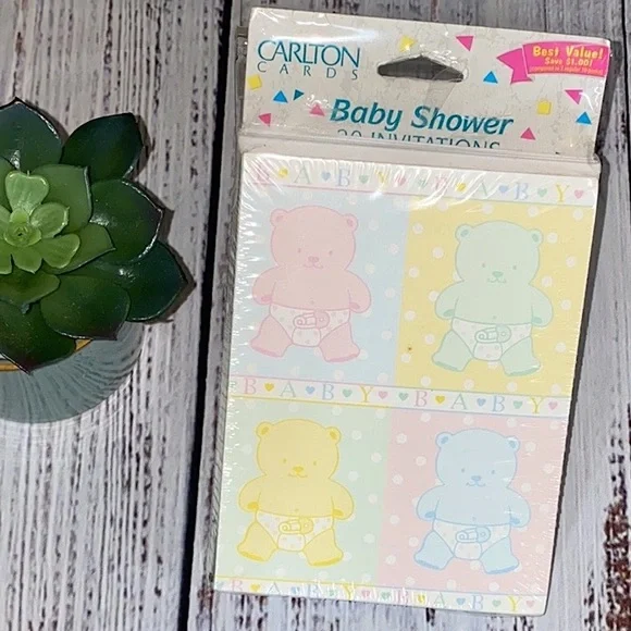NWT Vintage Baby Shower Invitations (20 cards)