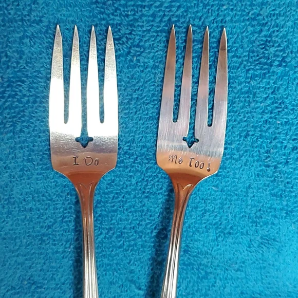 I DO Wedding Fork Set Anniversary Couple Decor Farmhouse