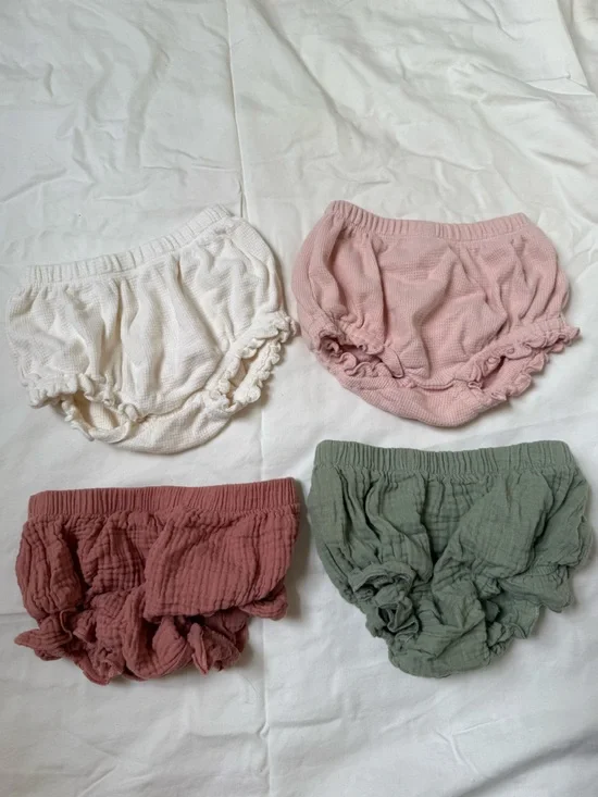 Baby Soft Ruffled Bloomers - Pink, White, Sage, Mauve