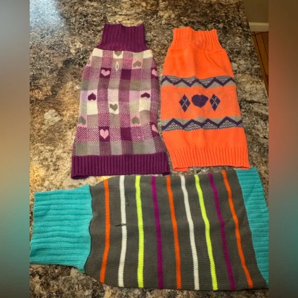 Colorful Knit Dog Sweaters