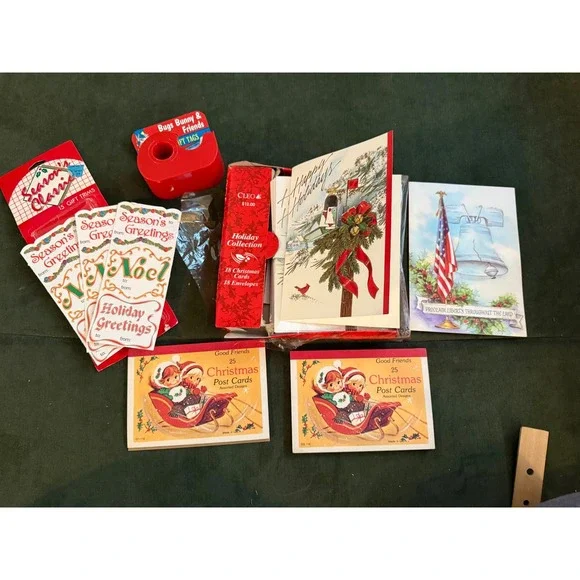 Christmas Holiday Cards‎ Gift Tags Postcards Collection Lot New Vintage