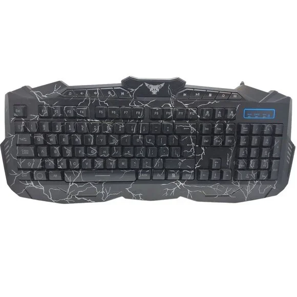 bluefinger gaming lighted usb wired led backlit 3 color light change keyboard