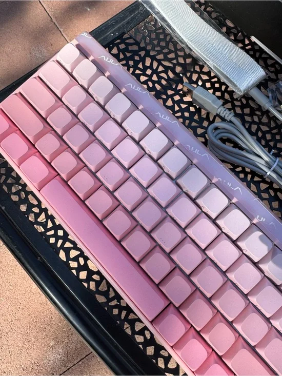 Pink Gradient Magnet Switch Mechanical Keyboard