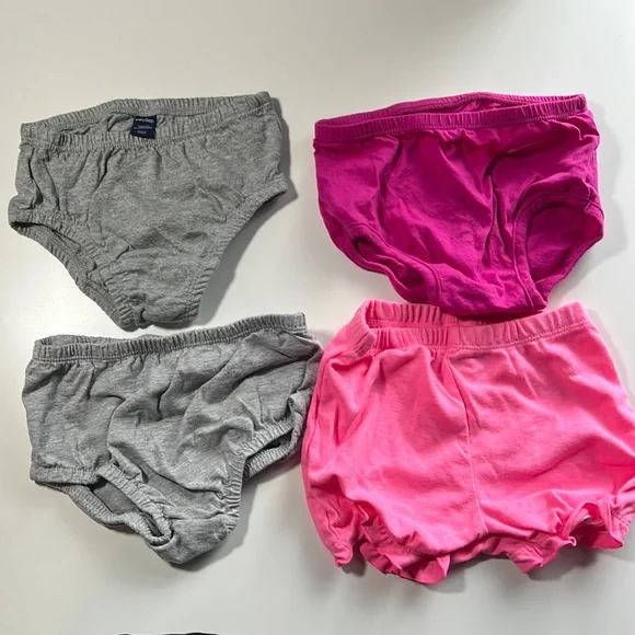 BUNDLE 4 Diaper Covers Girls 18 months Pink and Gray
