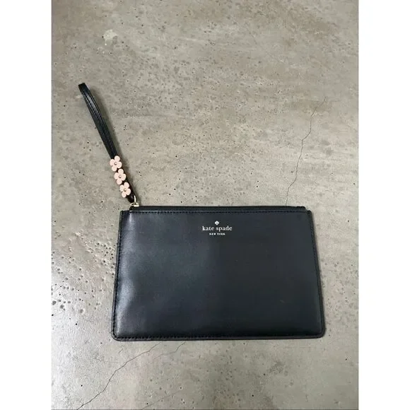 Kate Spade Floral Strap Clutch | Black