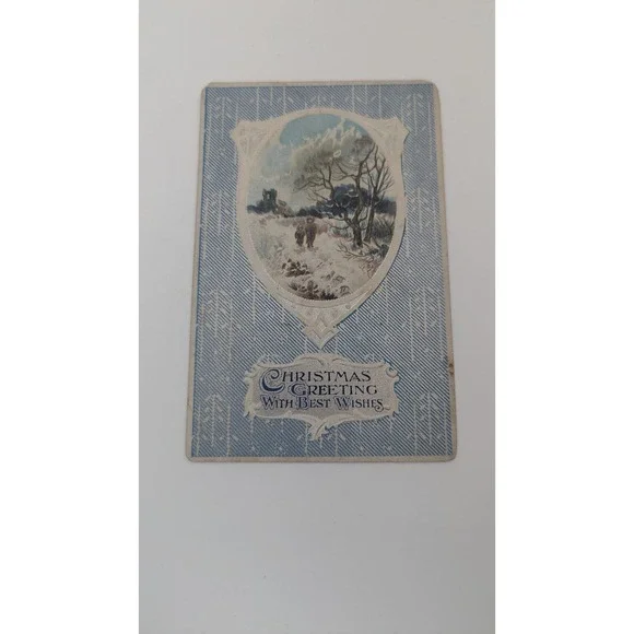 Vintage B.B. London Christmas Greeting Postcard Winter Scene Series X 53 Germany