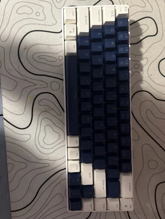 Blue and White Mechanical 60% Keyboard