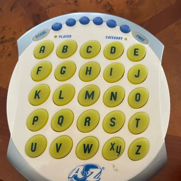 A to Z Electronic Handheld Game Keyboard - With Cards and Manual Family Game