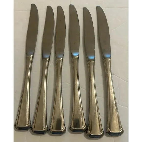Vtg Oneida Maestro St Leger Aberdeen Stainless Flatware Dinner Knives Set Of‎ 6