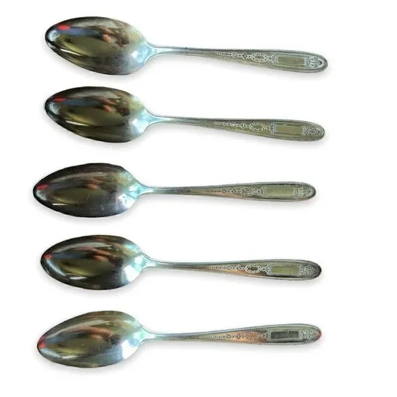 Antique 1921 Oneida Community Plate Grosvenor Teaspoons Set of 5 No Monogram