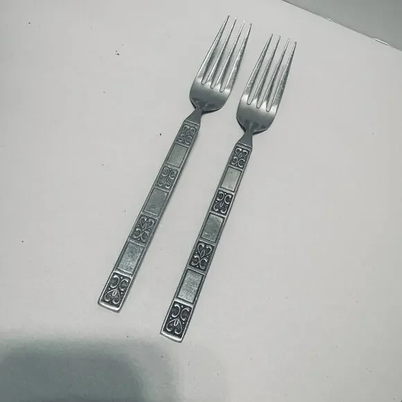 Vtg National Bravissimo Stainless Dinner Forks Lot Of 2 MCM Japan
