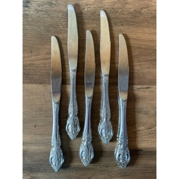 Vintage Oneida Renoir Pembrooke Stainless Flatware‎ Dinner Knives Set of 5