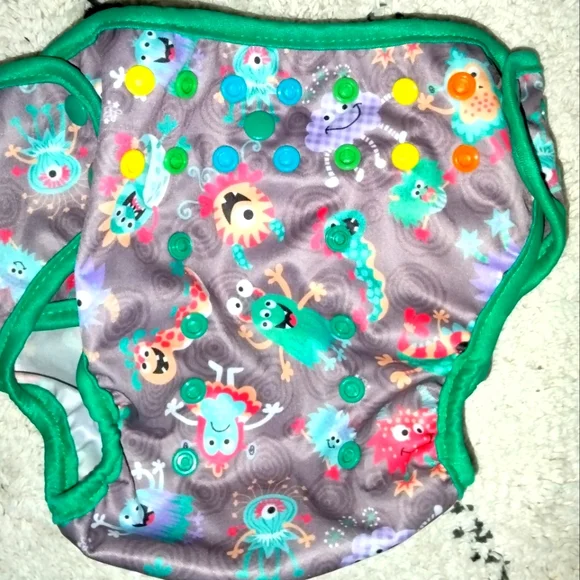 Colorful Monster Print Baby Diaper Cover NWOT Lalabye Baby