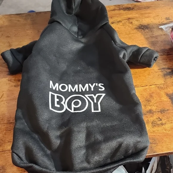 Mommy's Boy Black Hoodie for Dogs Sweater Xl Black