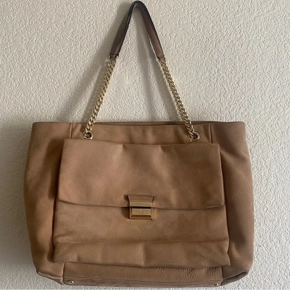 Kate Spade Leather Suede Beige Hand Bag