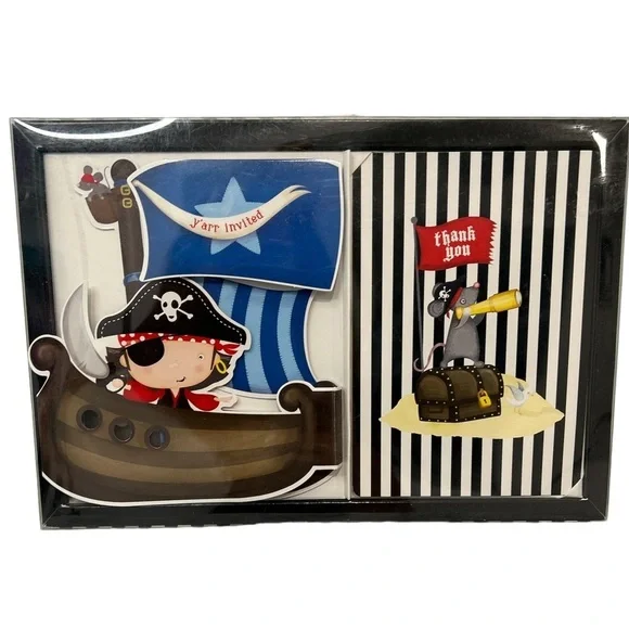 Kids Pirate Birthday Party Invitations 12 Count