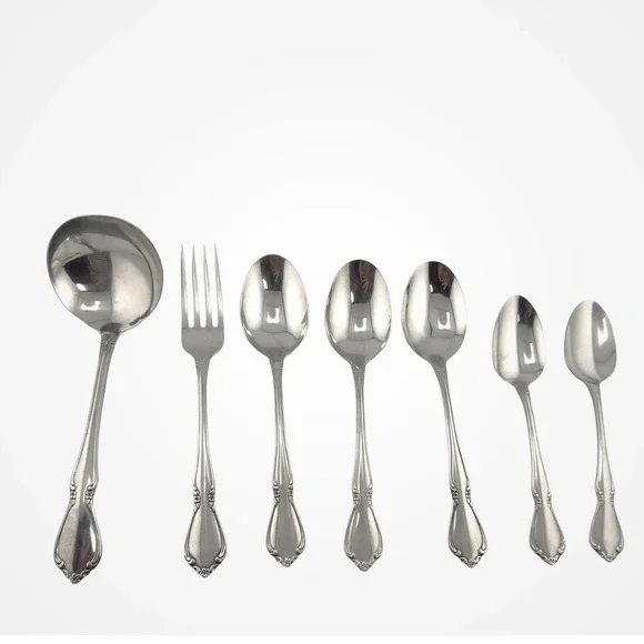 Oneida Oneidacraft Deluxe Chateau Stainless Flatware Mixed‎ Lot 7 Pc Glossy