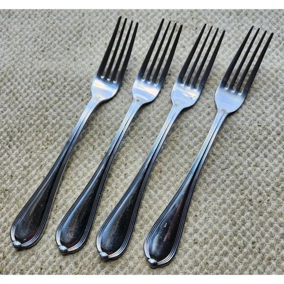4 Villeroy & Boch EMILY Salad Forks 18/10 Stainless Indonesia Knot Tip 7 1/8