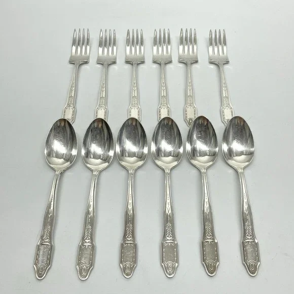 Oneida Adelphi Silverplate Heirloom Plate 1922 Silverware Flatware Set Art Deco