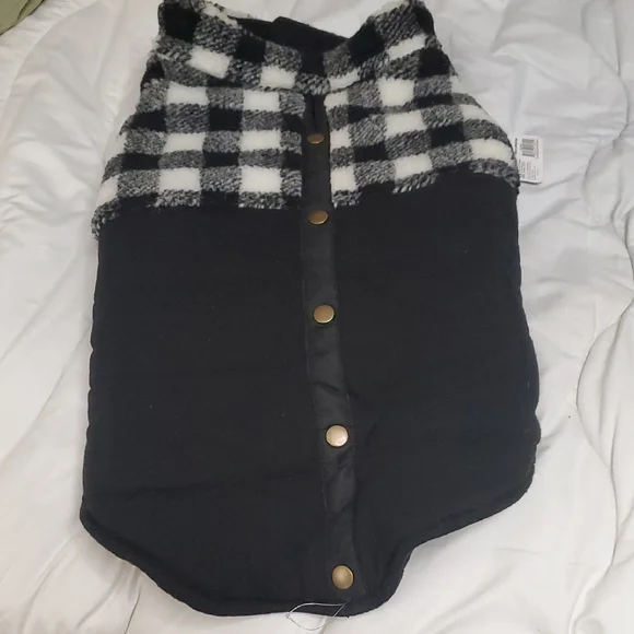Merry Makings By Petco Black and White Checkered Dog Jacket