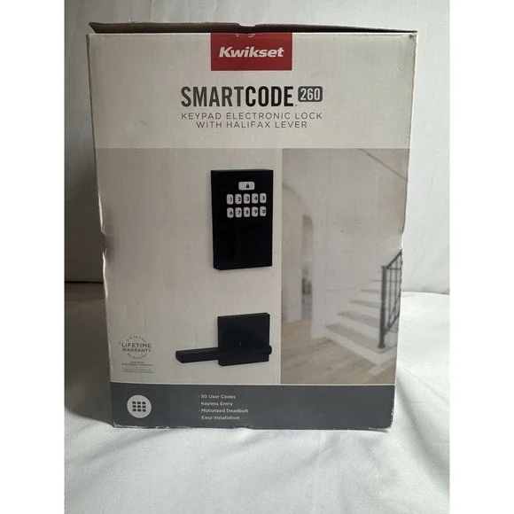 Kwikset SmartCode 260 Keypad Electronic Lock Halifax Lever & SmartKey