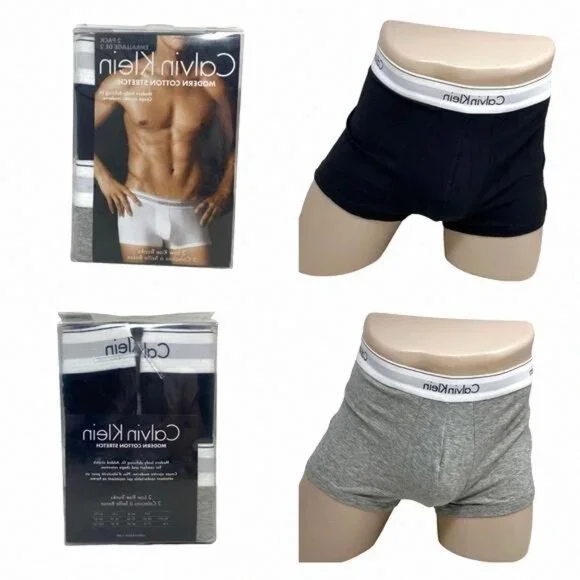 Calvin Klein Men Underwear Modern Cotton Stretch 2Pack NB1541-079 Trunk Rise Low