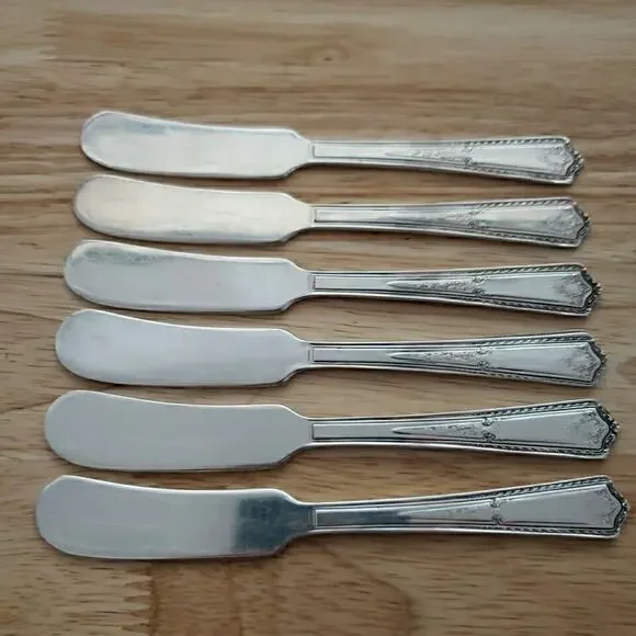 Society Deluxe Bridal Flowers Set of 6 Flat Butter Knives 5.75