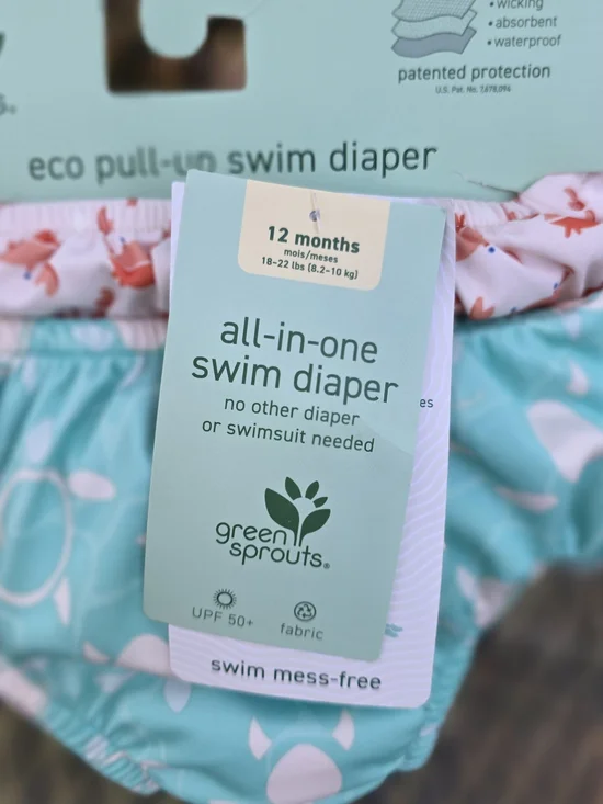 Green Sprouts Aqua Turtle Eco Pull-Up Swim Diaper - 12 Months