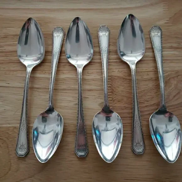 JC Penney Co Set of 6 Teaspoons Vintage Silver Tone 6