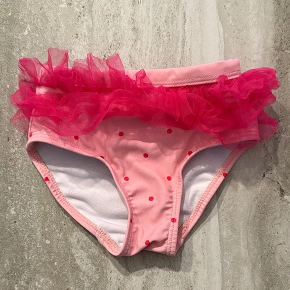 Disney Pink Polka Dot Ruffle Swim Bottoms
