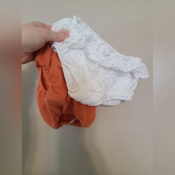 Cat & Jack White and Orange Baby Bloomers
