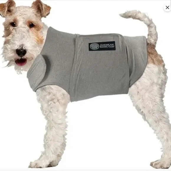 AKC American Kennel Club Calming Dog Coat Jacket Gray Medium M Travel Comfort