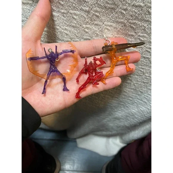 Neon Genesis Evangelion Vintage Unit 00 Unit 01 Unit 02 Keychains 3x
