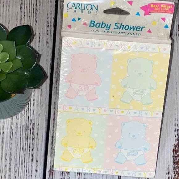 NWT Vintage Baby Shower Invitations (20 cards)