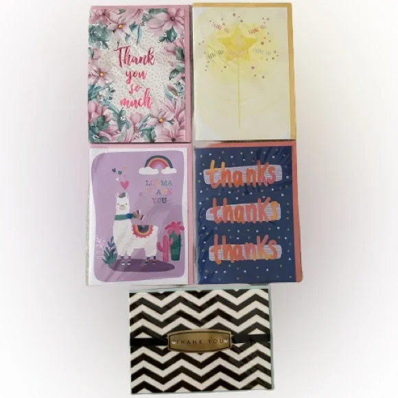 New 5 of Magidesign 3D Thank You Cards with envelopes.
