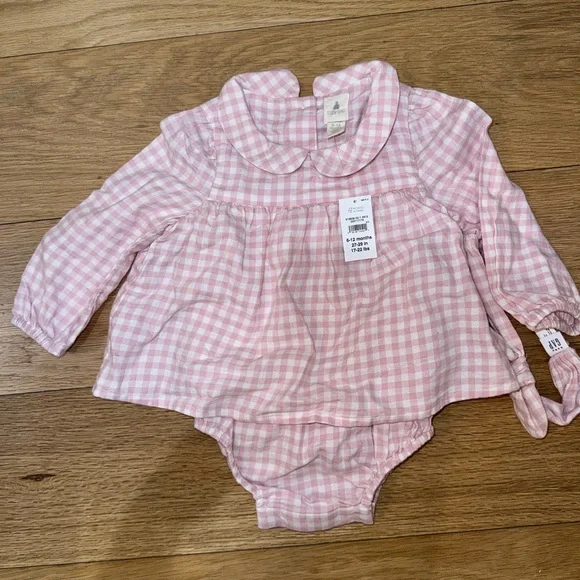 GAP Pink Checkered Diaper Cover Set