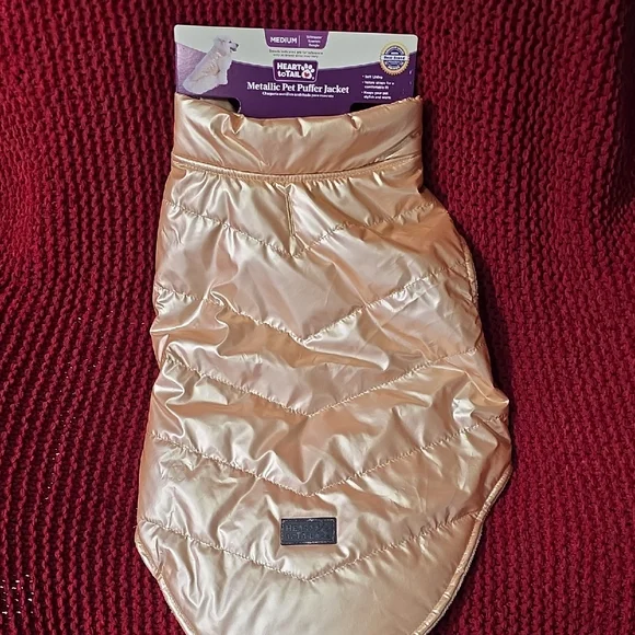 Dog Metallic Colored Pet Puffer Jacket In Size Medium