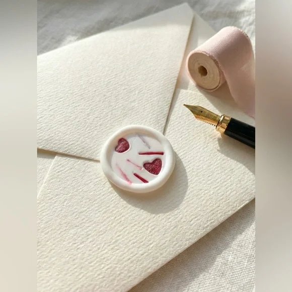 Royal Icing Sprinkle Wax Seals Peel & Stick Faux Icing Valentine Wedding Invite