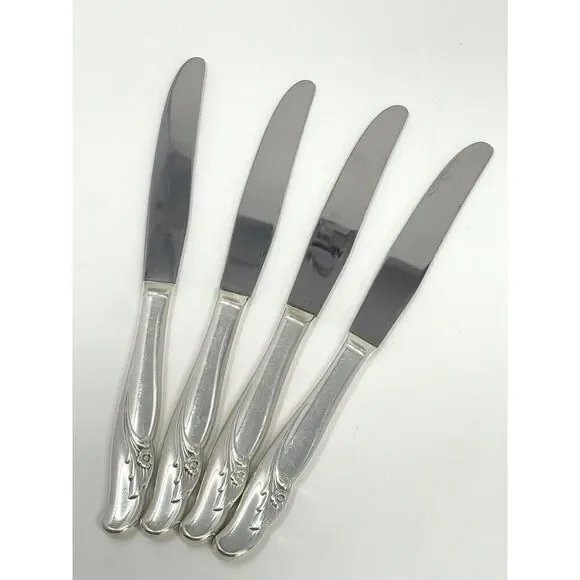 International Rogers EXQUISITE Silverplate 1957 Hollow Dinner Knives 9” Set Of 4