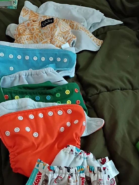 Cloth Diaper Cover - Orange & Teal Colors