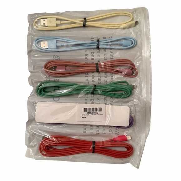 Set of 6 Colorful USB to Lightning Charging Cables – Assorted Colors